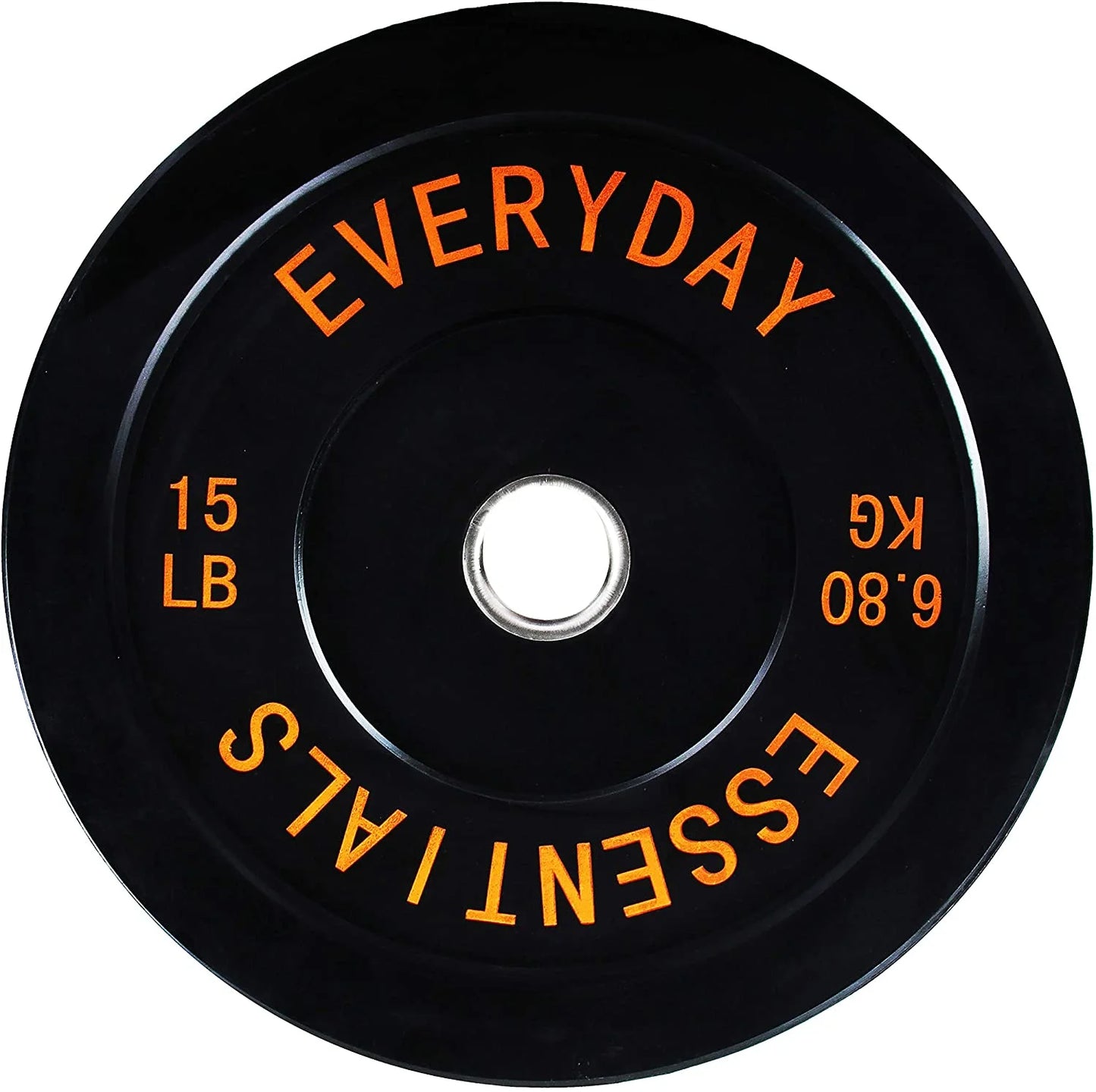 Olympic Bumper Plate Weight Plate with Steel Hub, Black, 210 Lbs Set