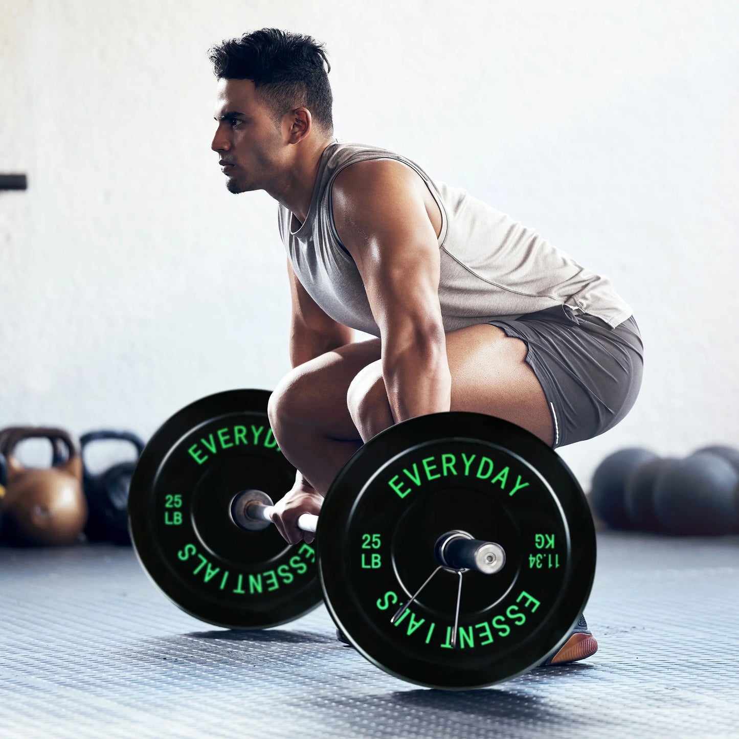Fitness 210Lb Olympic Bumper Strength Training Weight Plate Set
