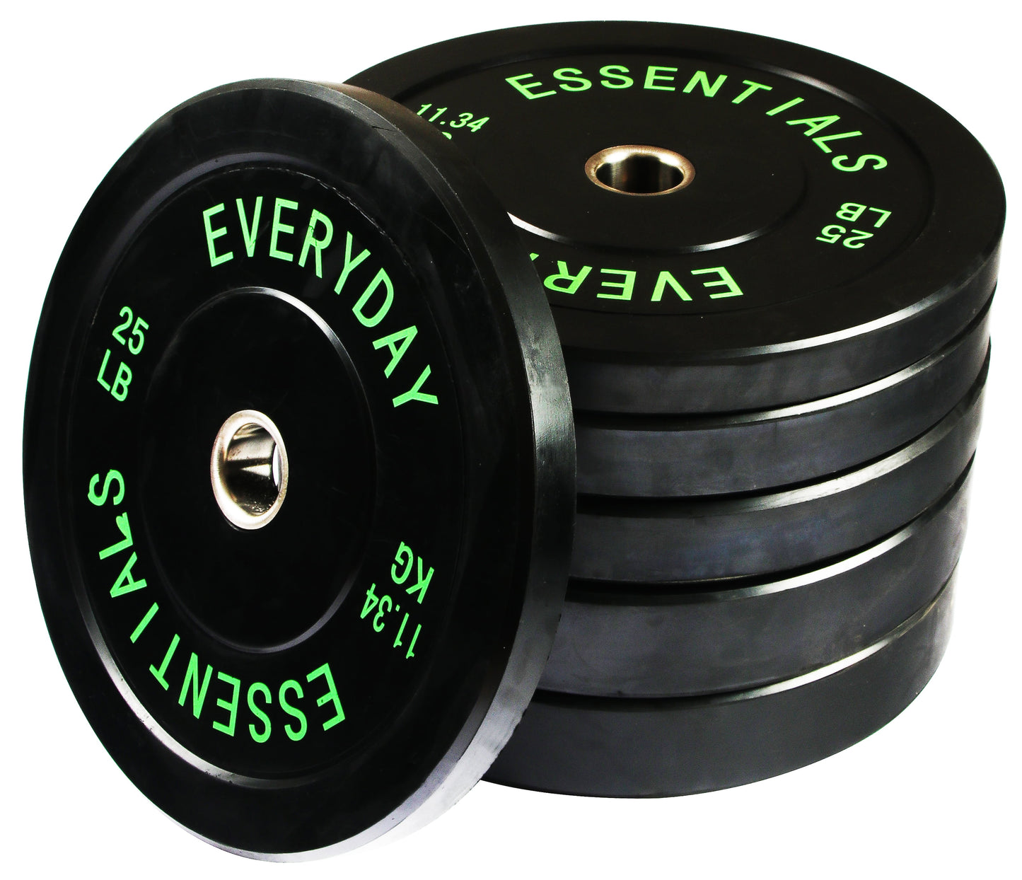 Olympic Bumper Plate Weight Plate with Steel Hub, Black, 210 Lbs Set