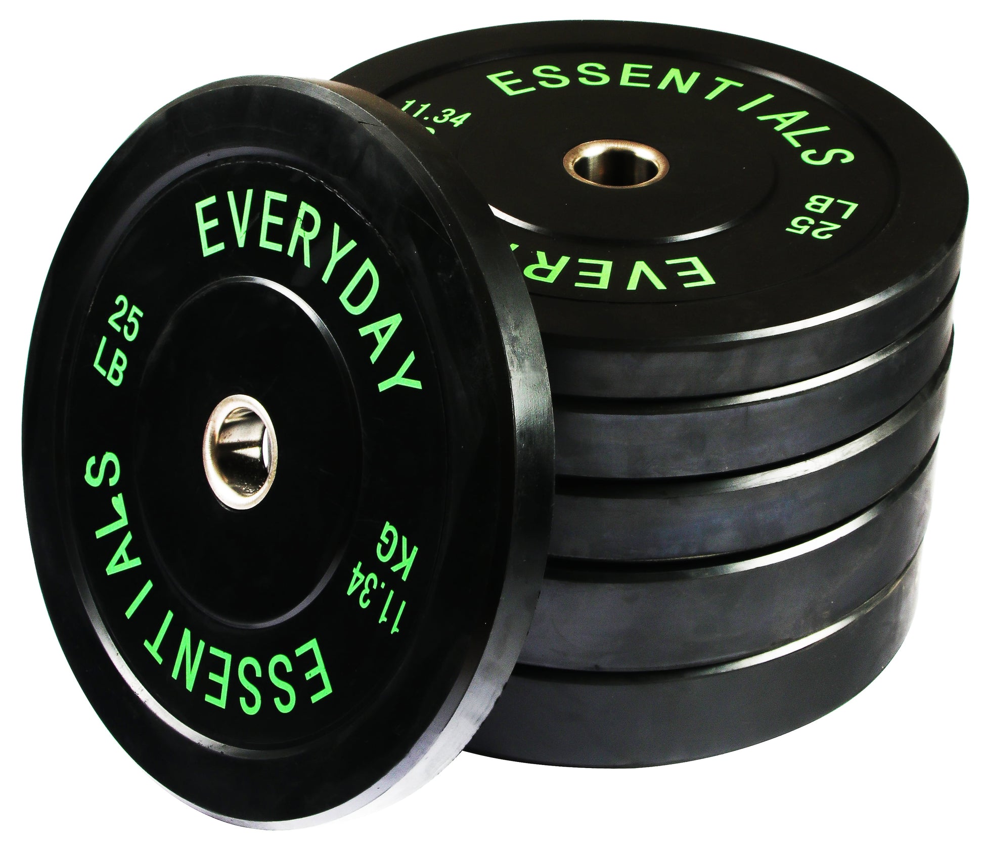 Olympic Bumper Plate Weight Plate with Steel Hub, Black, 210 Lbs Set