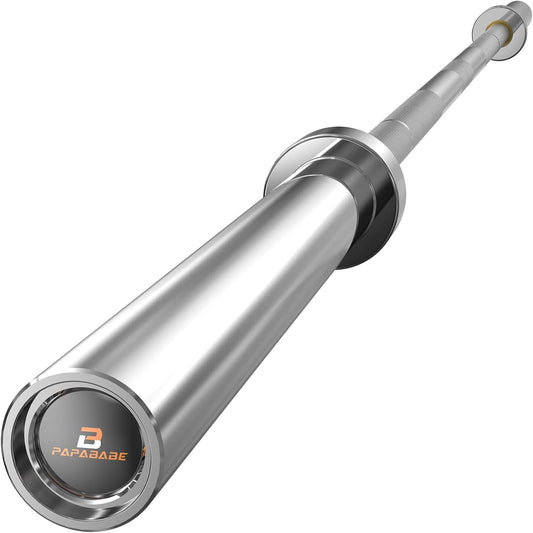 Olympic Barbell, 2-Inch 45Lb 7Ft/35Lb 6.5Ft Weight Bar for Strength Training. 1000Lb plus Capacity, Chrome/Zinc Plating, Knurled Grip for Bench Press Deadlift Squat