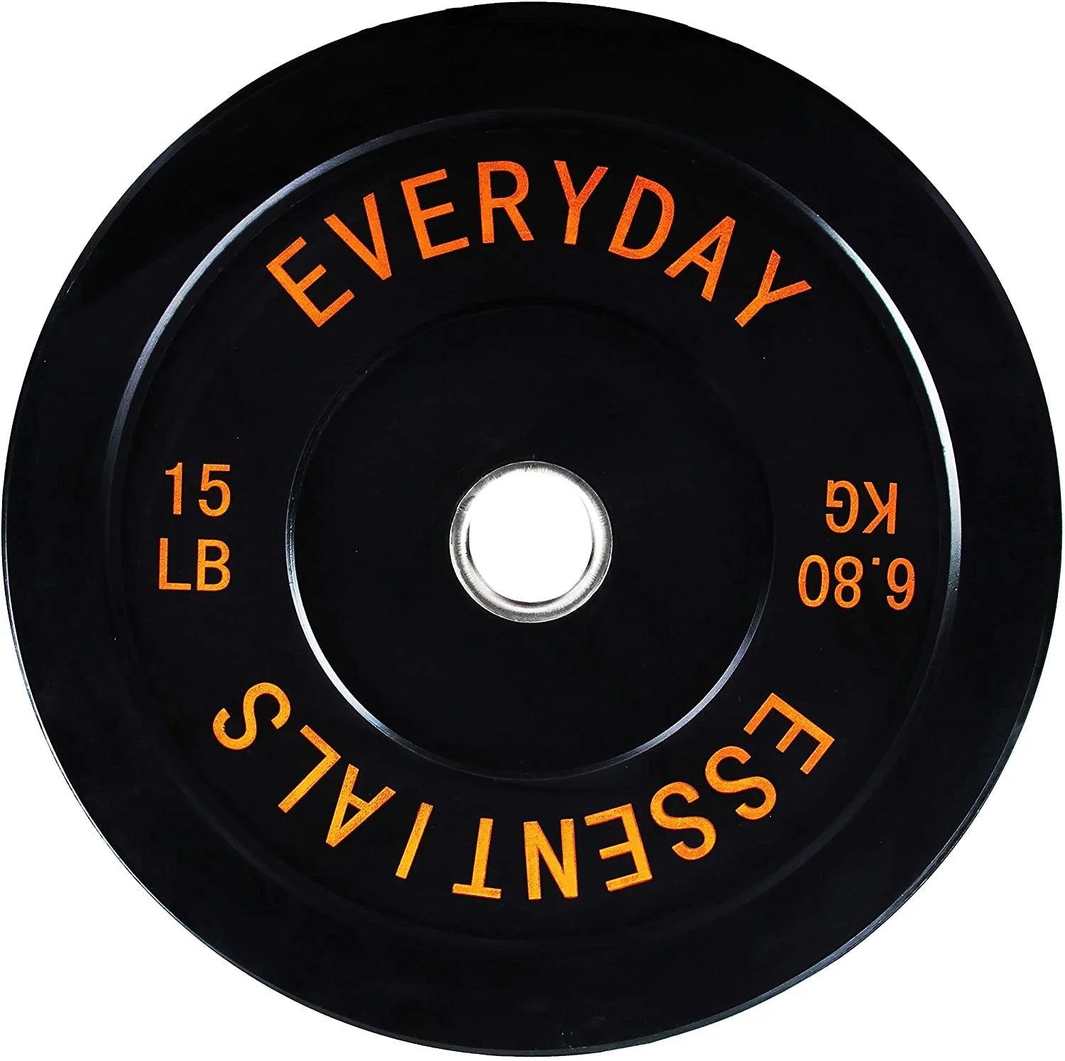 Olympic Bumper Plate Weight Plate with Steel Hub, Black, 210 Lbs Set