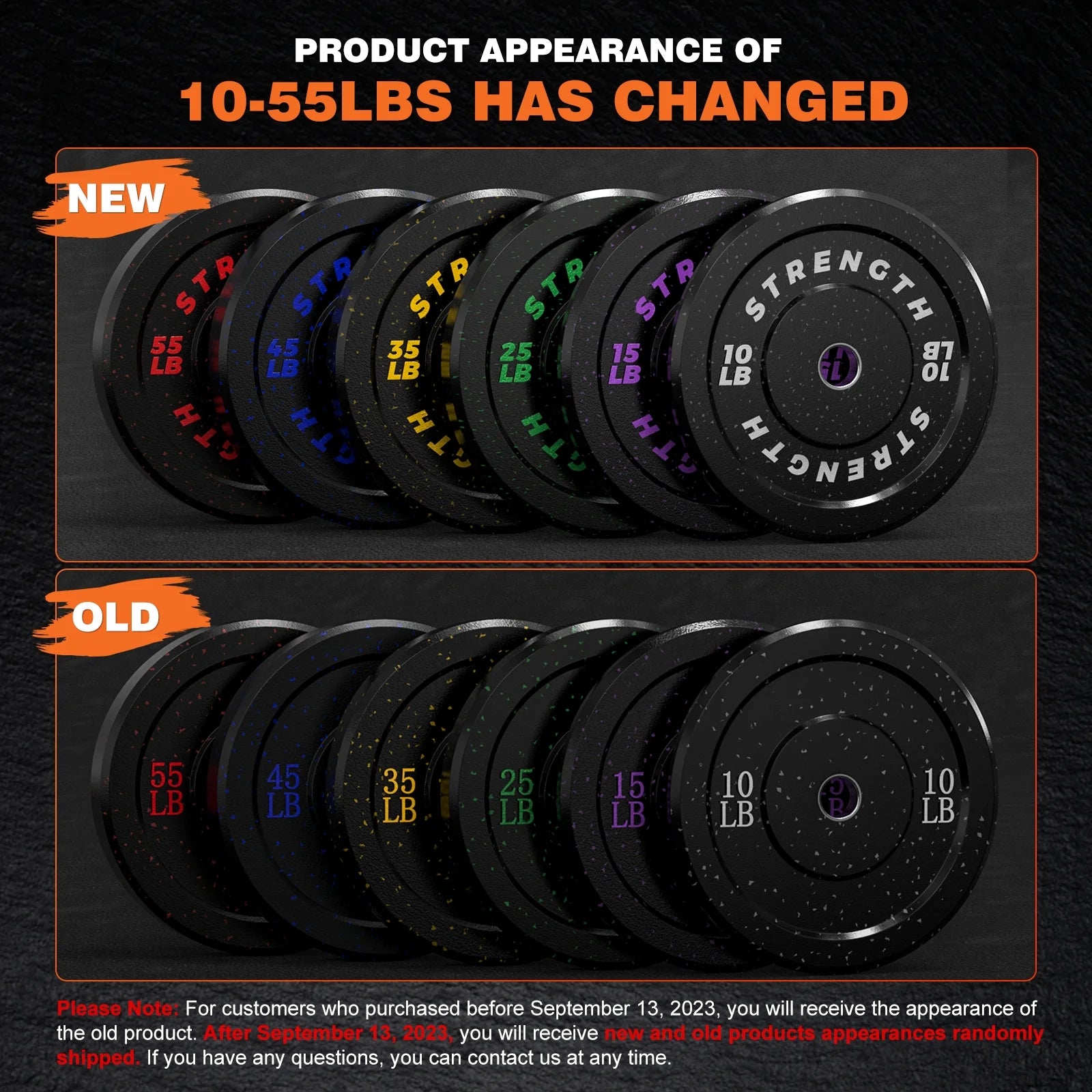 190Lb 2-Inch Olympic Weight Plates, Durable Recycled Rubber - Low Noise & Floor Protection - Quick Identification, 10Lb to 55Lb Weights - Ideal for Weightlifting & Crossfit