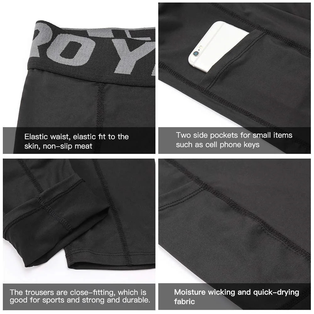 Men'S Compression Shorts Running Gym Yoga Athletic Workout Underwear with Pocket 3 Pack Size XL