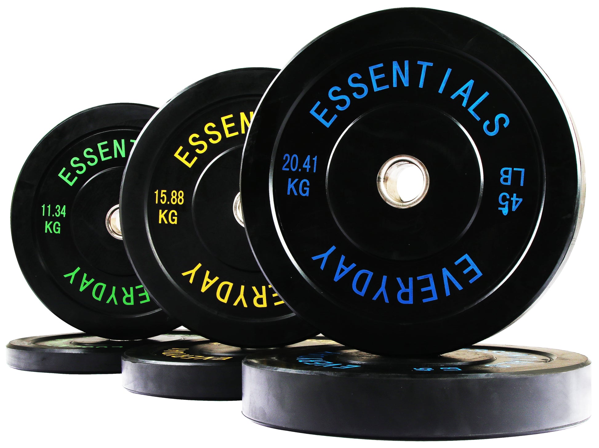 Olympic Bumper Plate Weight Plate with Steel Hub, Black, 210 Lbs Set