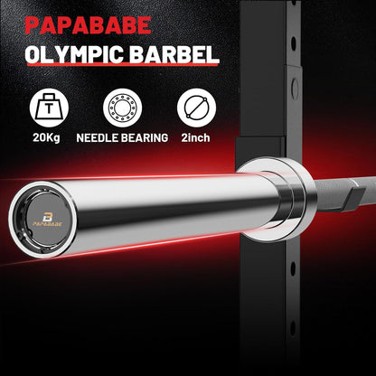 Olympic Barbell, 2-Inch 45Lb 7Ft/35Lb 6.5Ft Weight Bar for Strength Training. 1000Lb plus Capacity, Chrome/Zinc Plating, Knurled Grip for Bench Press Deadlift Squat