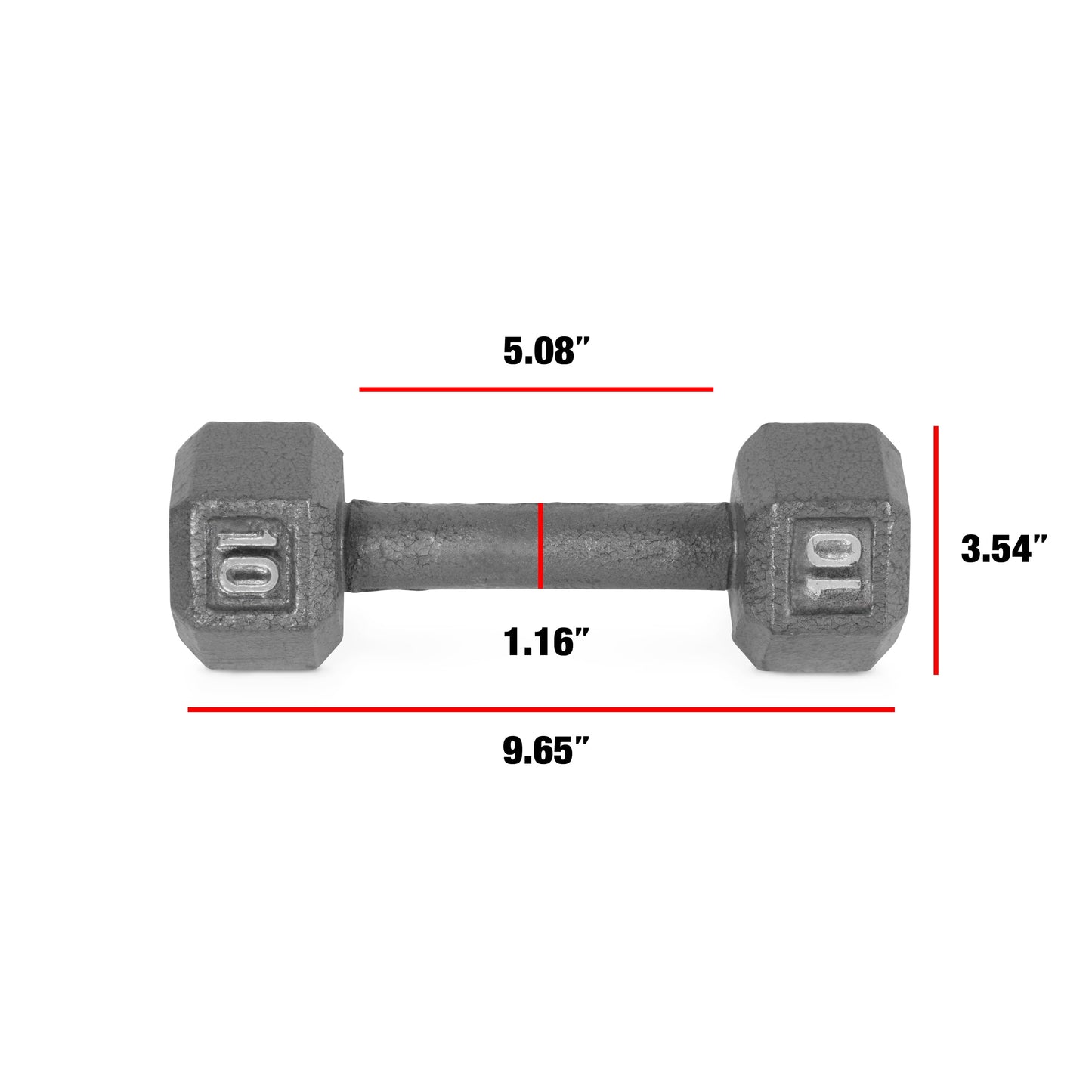 Barbell Cast Iron Dumbbell Weights, 10 Lbs., Pair